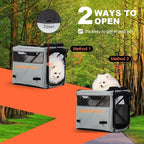 Addmotor Soft Sided Pet Carrier, Large Cat Carriers for Small Dogs Medium Large Cats up to 25 Lbs, Cat Carrier Soft for 2 Cat with Mental Frame for E-Trike Basket, Waterproof 600D, Gray