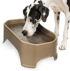 Neater Pet Brands Extra Large Water Bowl for Dogs, Outdoor Dog Water Bowl (2.25 Gallon Extra-Large Capacity), Big Trough Style Food Dish for Indoors or Outside, No Spill Large Dog Bowls, Champagne