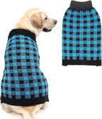 PUPTECK Dog Sweaters for Large Medium Small Dogs - Fall Classic Plaid Style Puppy Holiday Winter Coat Clothes Warm