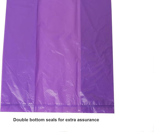 120 Easy Open & Strong Leak-Proof Poop Bags Dog Waste Bags 13.25 x 9" Made in USA .Bags are easier to tie than standard 12 inch bags (Purple)