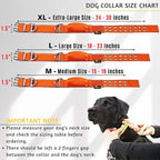 ADITYNA Heavy Duty Dog Collar for Large Dogs - Reflective Orange Collar with Handle for Training, and Walking - Wide, Thick, Tactical, Soft Neoprene Padded