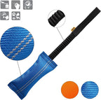 Dingo fire Hose tug Toy for Dog with Strong Bungee Handle, Long Toy for Dog Training, Agility Sport, tug of war, Handle 11-19in Blue 15670