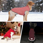 cyeollo 2 Pack Small Dog Sweater Soft Sweatshirt Warm Fleece with Reflective Stripe Pullover Jacket Pet Puppy Female Dog Clothes in Cold Weather Sweaters for Small Dogs, Red & Fuschia S
