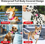 2-Pack Dog Collar Holder for Tile Life360 Mate (2024) 2022 Tracker, Waterproof Silicone Cover Full-Body Protective Case for Tile Mate Tracker Cat Collar, Ultra Durable, Scratch Resistant, Pink Punch