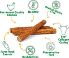 Lucky Premium Treats Lucky Shorty Slims - Carrot and Chicken Jerky Dog Treats, Crunchy Dog Chew Sticks with Real Chicken and Carrot for Small to Large Dogs (7 Count)