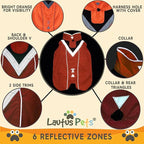 Dog Rain Coat - Waterproof, Reflective, Bright Orange with Leash Hole (XL, Orange)