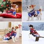 Dogcheer Dog Winter Coat, American Flag Dog Jacket with Harness, Adjustable Puppy Coat with Zipper, Waterproof Pet Fleece Jacket Snowsuit for Small Medium Large Dogs - US Flag M