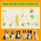7 Pack Dog Rope Toys, Interactive Tough Chew Toys for Small and Medium Dogs, Clean Teeth and Relieve Boredom, Tug of War, Aggressive Chewers, Cotton Rope Knot Puppy Dental Toy