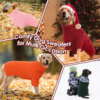 AOFITEE XXL Dog Sweater, Christmas Sweaters for Large Dogs, Warm Turtleneck Dog Sweater for Fall Winter Cold Weather, Solid Dogs Knit Sweatshirt for Golden Retriever, Labrador, Doberman (Red, 2XL)