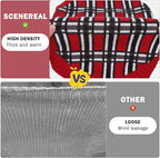 SCENEREAL Turtleneck Dog Sweater for Small Medium Large Dogs Girls Boys, Christmas Plaid Pullover Puppy Sweatershirt, Dogs Cold Weather Outfit Clothes, Ideal Gift for Pet in New Year, Red Plaid S