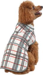 Dog Raincoat for Small Dogs Puppies Waterproof Hooded Rain Jacket with Reflective Strips Leash Hole & Poncho Adjustable Fit (Plaid,S)