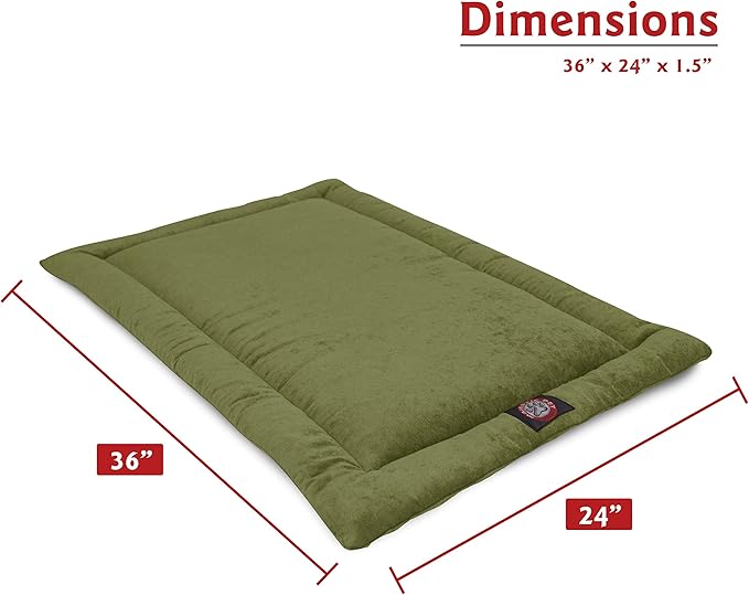 Majestic Pet Orthopedic Memory Foam Dog Crate Mat - Plush Pet Bed Pad for Crates & Kennels | USA Crafted | 36"x23" Villa Fern