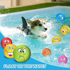 3.14" Squeaky Dog Toys Funny Smile Face Chewing Latex Rubber Soft Fetch Play Interactive Squeaky Dog Balls for Puppy Small Medium Pet Dog (6PCS)