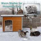 Indoor Outdoor Dog House,Anti-Chewing Iron Frame Dog Kennel,Wood Warm Pets Home,Weatherproof Outside Shelter for Feral Animal 33.5" (L) X 22" (W) X 25.2" (H) Brown