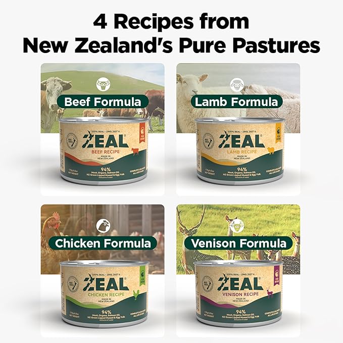 ZEAL New Zealand Wet Dog Food – High Protein, Pure Nutrition, Grain-Free with Superfoods (Chicken, 13.76oz Can 12-Pack)