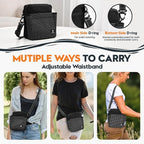Large Capacity Dog Treat Pouch –Training Treat Bag with Magnetic Pocket, Built-in Poop Bag Holder, Clicker & Collapsible Bowl, Dog Walking Bag for Pet Training – Black