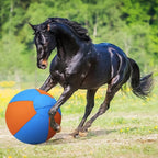 Herding Ball for Dogs - 18" Medium Herding Ball with Anti-Burst Cover and Pump, Outdoor Dog Exercise Toy for Australian Shepherd, German Shepherd, Collie (Blue & Orange)