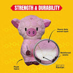Bite Force -Durable & Strong Dog Toy Pig with Squeaker, Kevlar-Reinforced for Aggressive Chewers for Small Medium Large Dogs - Green.