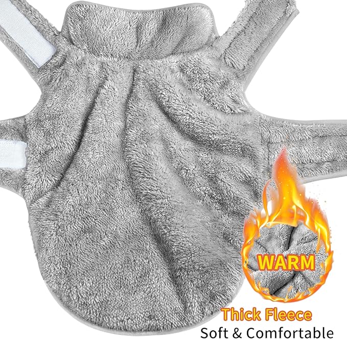 Malier Dog Winter Coat, Reversible Fleece Dog Cold Weather Coats, Windproof Warm Snow Puppy Jacket Vest Pet Clothes for Small Medium Large Dogs (Gray, Small)