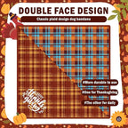 SCENEREAL Thanksgiving Dog Bandanas 2 Pack, Puppy Fall Orange Turkey Triangle Bibs Handkerchief, Reversible Holiday Dog Bandana for Boy and Girl, Premium Pet Scarf for Small Medium Large Dogs XL
