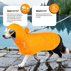 Dog Raincoat, Waterproof Windproof Dog Rain Jacket with Hood, Rain Coat with Leash Hole, Adjustable Raincoat Poncho for Small Medium Large Dogs Outdoor (Yellow, Medium)
