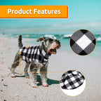 ASENKU Dog Sweater, Plaid Fleece Dogs Vest, Soft Warm Pet Clothes, Cold Weather Puppy Jacket, Comfortable Pullover Shirt for Tiny & Small Dog Breeds Only