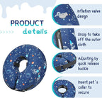 Supet Inflatable Dog Cone Collar for Large Medium Small Dogs, Soft Cone Collar for Dogs Cats, ECollar Doggie Neck Donut Dog Cone Alternative After Surgery