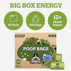 Pogi’s Dog Poop Bags – Leak-Proof & Extra Thick Pet Waste Bags (Fresh Scent, 60 Rolls, 900-Count)