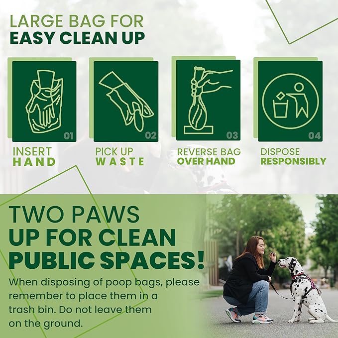 Dog Waste Bags 2000 Count - Thick, leakproof, tear-resistant replacement poop bags for outdoor dispensers