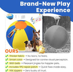 18‘’ Jingle Herding Ball for Dogs & Puppies with Bell, Dog Play Toy, Audible Herding Ball for Cattle Dog, Australian Shepherd, Thickened Oxford Cover, Pump, Patch Repair Kit (18inch)