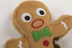 goDog Christmas Gingerbread Man Squeaky Plush Dog Toy, Chew Guard Technology - Brown, Small (Pack of 2)