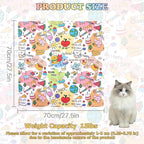 27.6" Cat Grooming Wrap for Nail Clipping Cat Swaddle Wrap (Within 15lbs) for Cutting Nails Cloth for Pet Cleaning Multifunctional Pet Tool|Utility Storage Bag|Self-Adhesive Travel Blanket