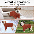 Queenmore Dog Sweaters for Medium Dogs Girl, Waffle Knit Dog Sweater with Long Sleeve, Doggie Kintsweaters, Cat Christmas Sweaters, Saddle Brown M
