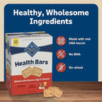 Blue Buffalo Mini Health Bars Crunchy Dog Biscuits, Oven-Baked With Natural Ingredients, Bacon, Egg & Cheese, 2-lb Box