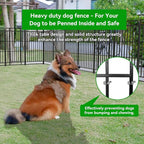 Square Steel Pipe Dog Fence Outdoor 12 Piece Panels 47" Height Anti-Rust Heavy Duty Dog Playpen with Doors Portable for Yard RV Camping, Total 27FT, 57 Sq.ft, Snowy Black