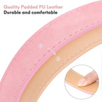 Leather Dog Collar for Small Medium Large Dogs, Soft Padded Dog Leather Collar with Heavy Duty Gold Buckle, Durable & Comfortable for Puppy Dogs Daily Walking (Pink, XS)