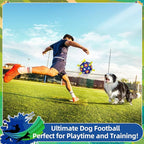 QDAN Dog Toy Balls, Premium Dog Soccer Ball with Straps, Outdoor Dog Toys, World Cup Pet Training Soccer for Medium to Large (8 Inch)