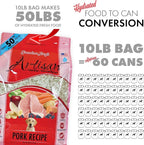 Grandma Lucy's Artisan Dog Food, Grain Free and Freeze-Dried - Artisan Pork, 3Lb Bag