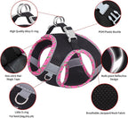 AIITLE Dog Harness and Leash Set - Ultra-Comfortable Vest with Strong Magic Tape & Glow-in-Dark Reflective Strips, Chafe-Free for Teddy, Schnauzer (Black, M)