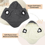 Fleece Lining Dog Hoodie for Small Dogs Extra Warm Plaid Sweater with Drawstring Hooded Coats in Winter Puppy Jacket,Black M