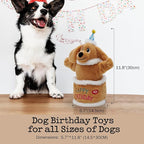 Birthday Cake Dog Toy, Singing and Dancing Birthday Songs, Interactive Dog Toys, Plush Stuffed Puppy Toys with Echo Function Feature, Happy Birthday Gift for Dogs