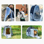 Lollimeow Cat Carrier Backpack, Bubble Expandable Backpack Carrier, Pets and Small Dogs,Airline-Approved, Designed for Travel, Hiking, Walking & Outdoor Use (Square Back Expandable-Black)