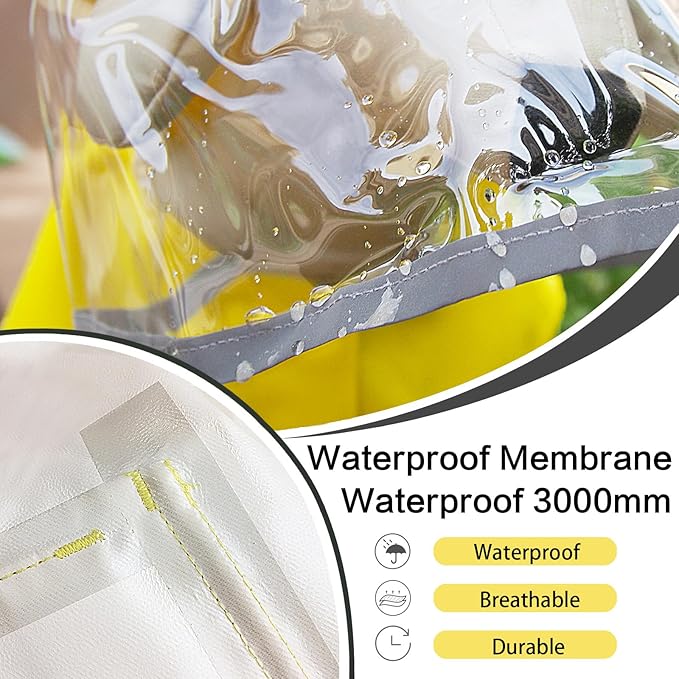 Dog Raincoat Waterproof, Adjustable Reflective Hooded Dog Rain Poncho with Leash Hole for Small Medium Large Dogs (Yellow, Small)