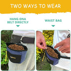 SZO Dog Treat Pouch with Pet Training Clicker, Dog Training Treat Pouch with Waist Belt Clip, Magnetic Closure, Hands-Free Training - Black&Purple