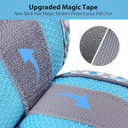 AIITLE Teacup Puppy Harness with Leash - Adjustable Soft Vest with Magic Tape & Reflective Safety Strips, Easy-Put-On for Poodles, Pomeranians - Gym, Hiking, Travel (Blue, S)