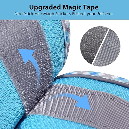 AIITLE Dog Harness and Leash Set - Ultra-Comfortable XXS-XL Vest with Strong Magic Tape & Glow-in-Dark Reflective Strips, Chafe-Free for Teddy, Schnauzer (Blue, M)