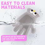 Pet Grooming Gloves Suitable for Long- and Short-Haired Dogs and Cats. Double-Sided, Two-in-One, Pet Hair Removal Gloves for Depilating and Massaging Cats and Dogs. Upgraded Five-Finger Design.