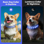 PcEoTllar Light Up Dog Collars, Led Dog Collar, Rechargeable, Night Walking, Waterproof, Glow in The Dark Dog Collars Light for Large Small Medium Dogs, Blue l