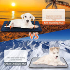 4 Pcs Self Heating Cat Pad Self Warming Cat Bed Dog Heating Pad Washable Thermal Pet Mat for Indoor Outdoor Pet 16 x 20 Inch Removable Non Slip(Navy Blue)