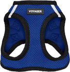 Best Pet Supplies Voyager Step-in Air Harness - All Weather Mesh, Reflective, No Pull Harness for Dogs, Cats - Secure with Hook & Loop Fastener, Buckle, Double D-Rings - Royal Blue/Black Trim, L